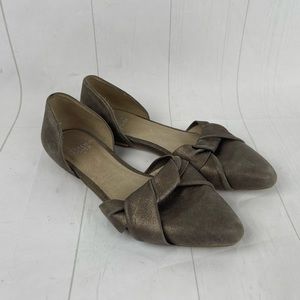 Eileen Fisher Gold D’Orsay pointy flats Size 7.5